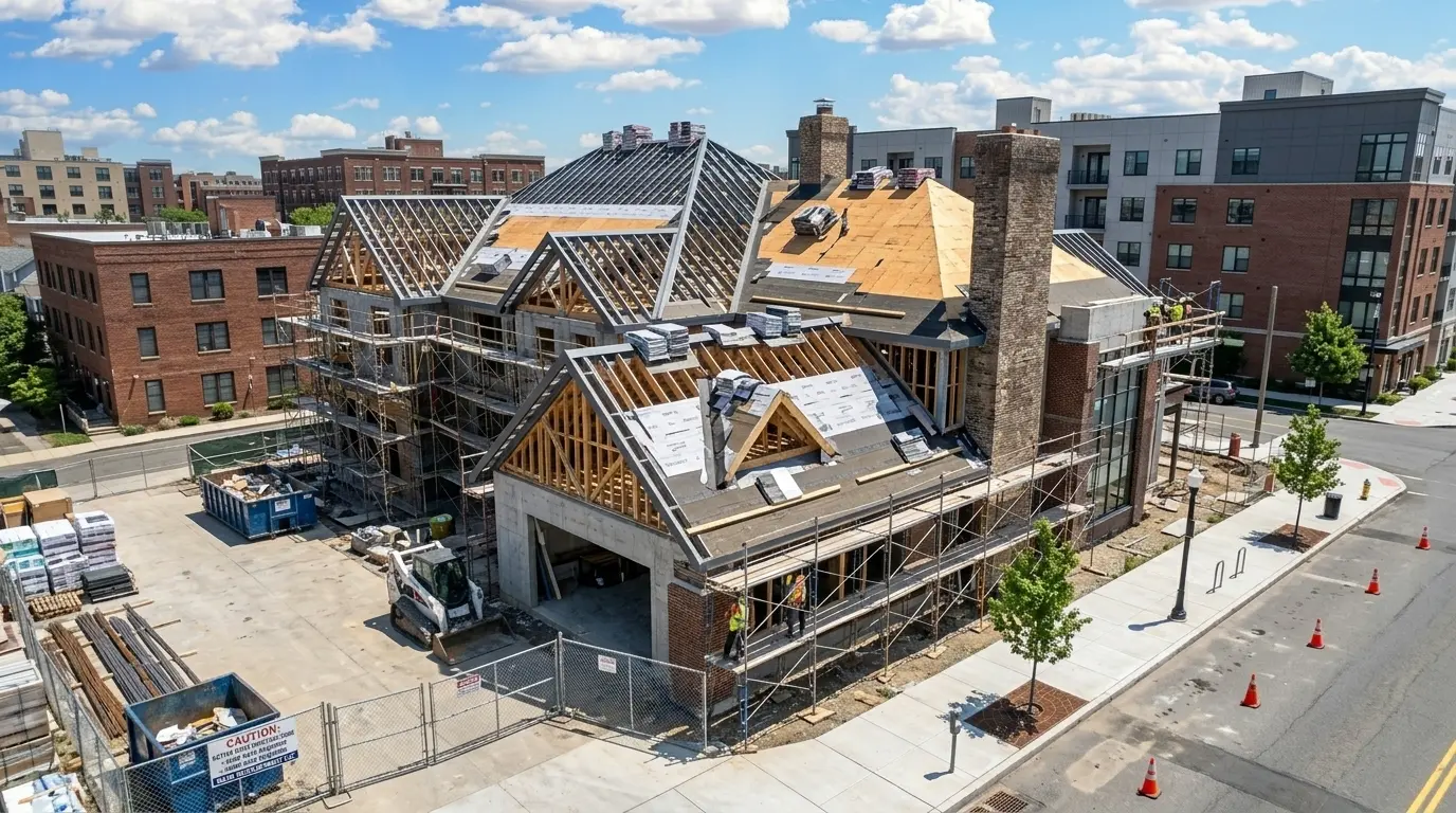 Commercial roofing project on a New Jersey business