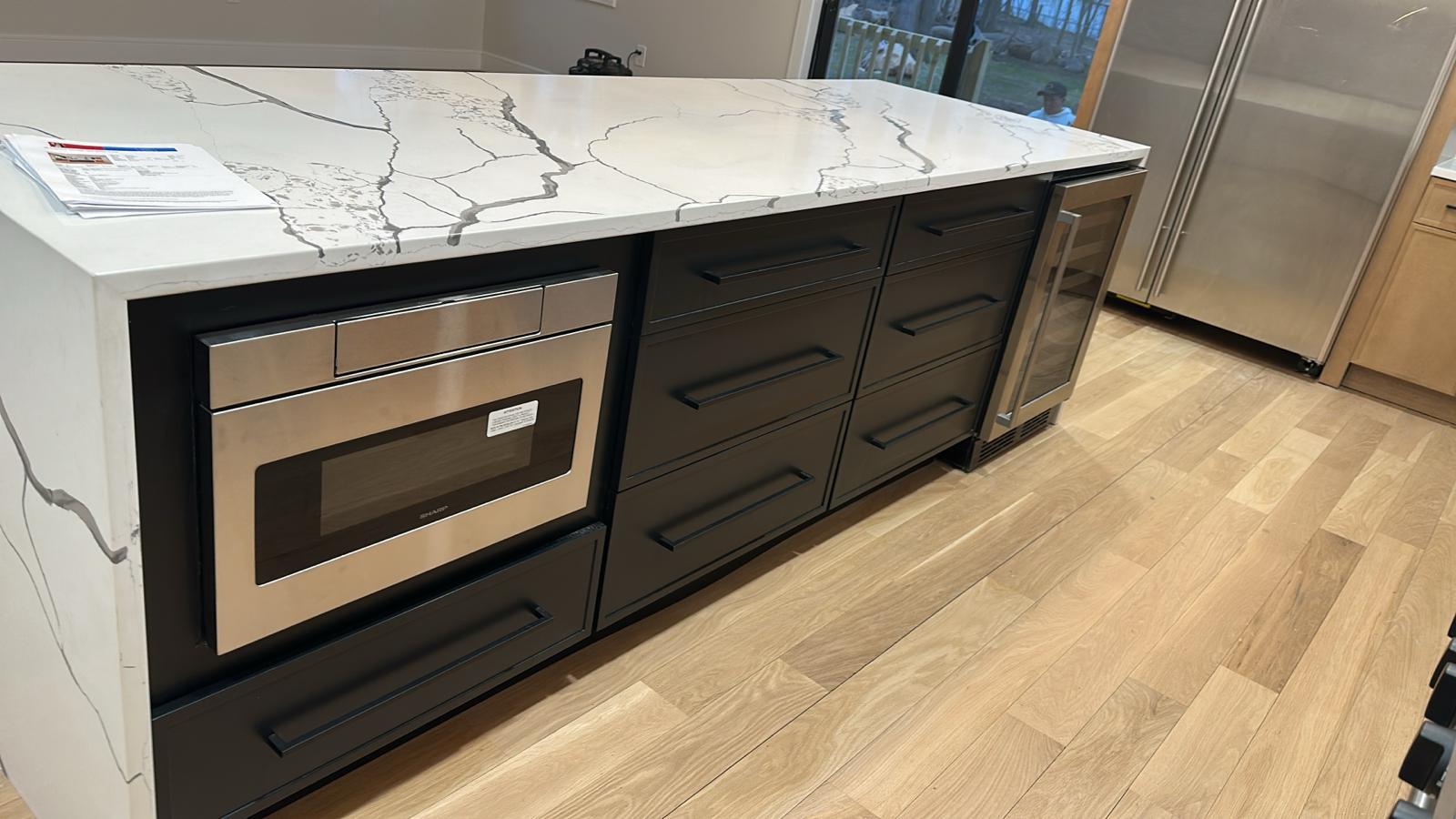 Kitchen island installation in New Jersey by Toro General Construction