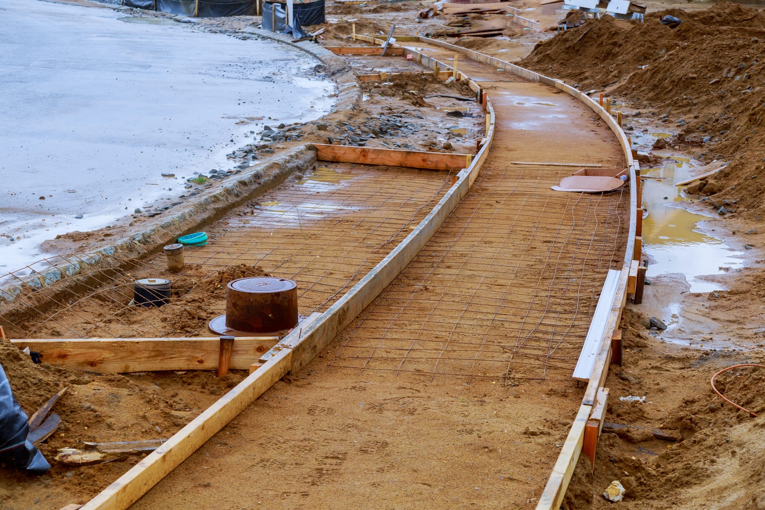 Paver installation in progress in New Jersey by Toro General Construction